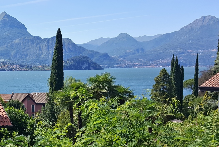 Lake Como houses with view of Bellagio from east shore